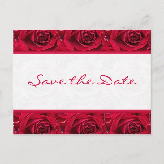 Red Roses Galore Save the Date Kaart (Voorkant)