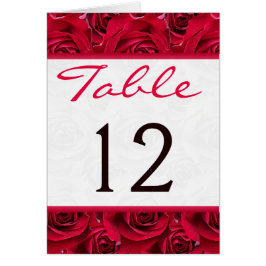 Red Roses Galore Tafelnummer Kaart
