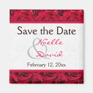 Red Roses Galore Wedding Favor Magnet