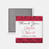 Red Roses Galore Wedding Favor Magnet (Voorkant / Achterkant)