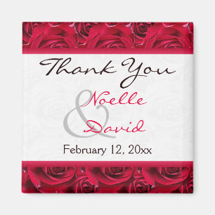 Red Roses Galore Wedding Favor Magnet