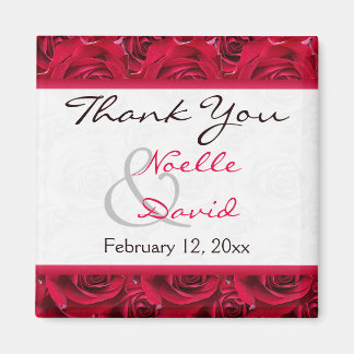 Red Roses Galore Wedding Favor Magnet