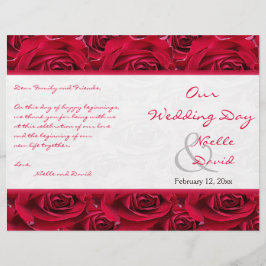 Red Roses Galore Wedding Programme