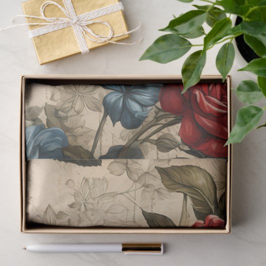 Red Roses  Geïnspireerd Decoupage Tissuepapier (Geschenk)