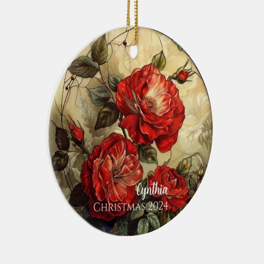 Red Roses gepersonaliseerd Ornament (Rechts)