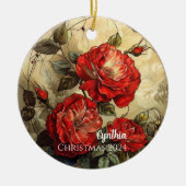 Red Roses gepersonaliseerd Ornament (Voorkant)