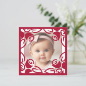 Red Roses gepersonaliseerde foto plat Wenskaart (Staand voorkant)
