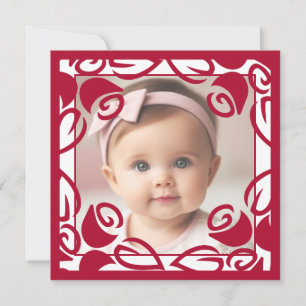 Red Roses gepersonaliseerde foto plat Wenskaart