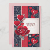 Red Roses gepersonaliseerde Valentijnsdag Kaart (Voorkant / Achterkant)