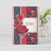 Red Roses gepersonaliseerde Valentijnsdag Kaart (Staand voorkant)