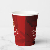 Red Roses, Gold 15, Tiara Quinceanera Papieren Bekers (Rechts)