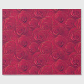 Red Roses Gold Border Romantische Valentijn Cadeaupapier (Vlak)