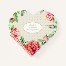 Red Roses Gold Bruiloft Vrijgezellenfeest Making M Notitieboek