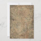 Red Roses & Gold Hearts Bridal Shower Invitations Kaart (Achterkant)