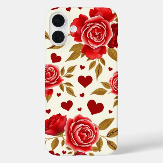 Red Roses & Gold Leaves Case-Mate iPhone Case (Achterkant)