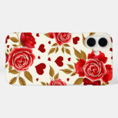 Red Roses & Gold Leaves Case-Mate iPhone Case (Achterkant (horizontaal))