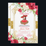 Red Roses & Gold Miss Quinceañera Mexicaans Kaart<br><div class="desc">Red Roses & Gold Miss Quinceañera Mexicaanse uitnodiging</div>
