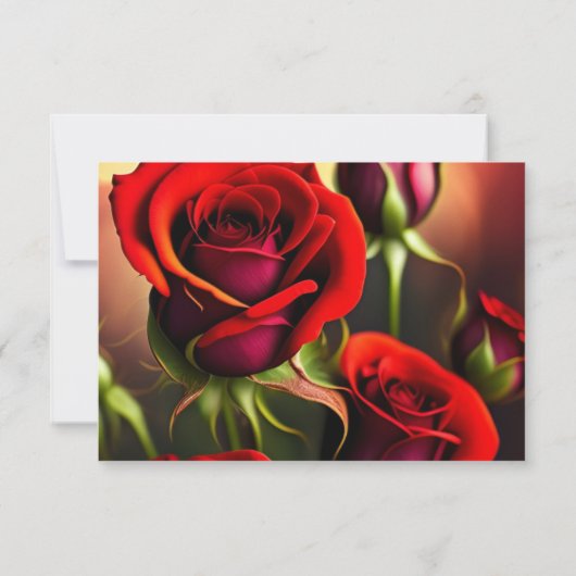 Red Roses Gold Response Kaart (Achterkant)