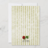 Red Roses Gold Stripes Bridal Shower Invitations Kaart (Achterkant)