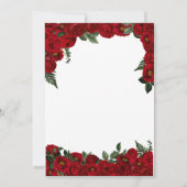 Red Roses & Gold Tiara Elegant Quinceañera Kaart (Achterkant)