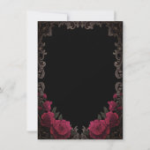 Red Roses Gothic Frame Black Retirement Party Kaart (Achterkant)