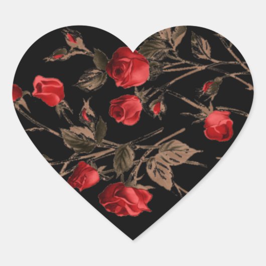 Red Roses Gothic Heart Sticker (Voorkant)
