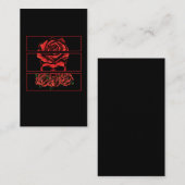 Red Roses Gothic Skull Wicca Gothic Flowers Visitekaartje (Voorkant / Achterkant)