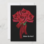 Red Roses Gothic Wedding Invitation Save The Date (Voorkant)