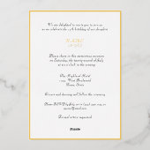 Red Roses Goud Lijst Quinceañera Folie Uitnodiging (Achterkant)