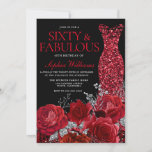 Red Roses & Gown Black 60th Birthday Party Kaart<br><div class="desc">Red Roses & Gown Black 60th Birthday Party Invitation Bekijk collectie in Niche en Nest Store Veel bedankt</div>