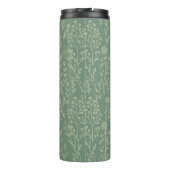 Red Roses Green Whimsical Pattern Thermal Tumbler Thermosbeker (Achterkant)
