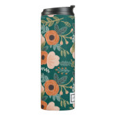 Red Roses Green Whimsical Pattern Thermal Tumbler Thermosbeker (Gedraaid links)