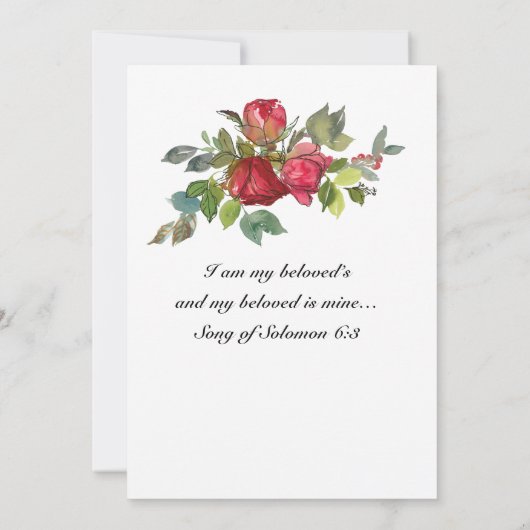 Red Roses Greenery Floral Hearts Save The Date (Achterkant)