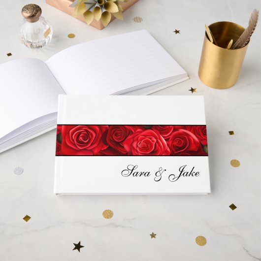Red Roses Guest Book Gastenboek (Voorkant open)
