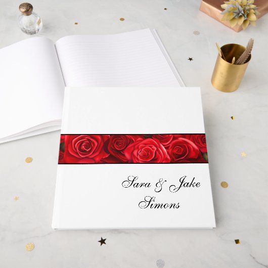 Red Roses Guest Book Gastenboek (Voorkant open)