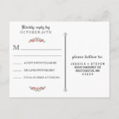 Red Roses Halloween LOVE Wedding RSVP Briefkaart (Achterkant)