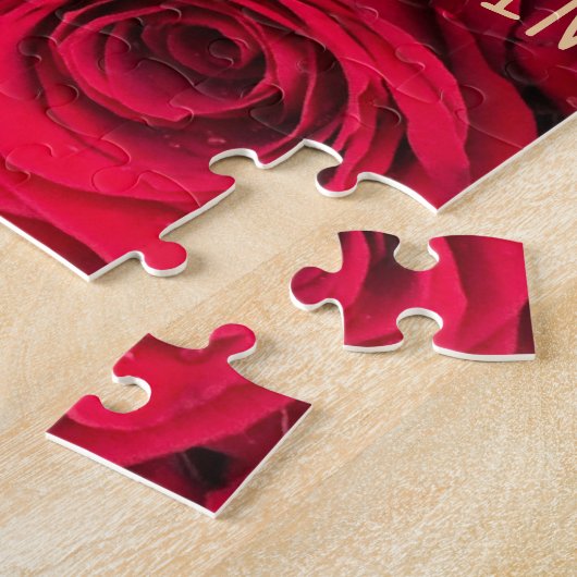 Red Roses Happiness Blooms van binnenuit puzzels (Zijkant)
