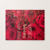 Red Roses Happiness Blooms van binnenuit puzzels (Horizontaal)