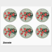 Red roses Happy Birthday uit Elisabeth CC0882 Ronde Sticker (Vel)