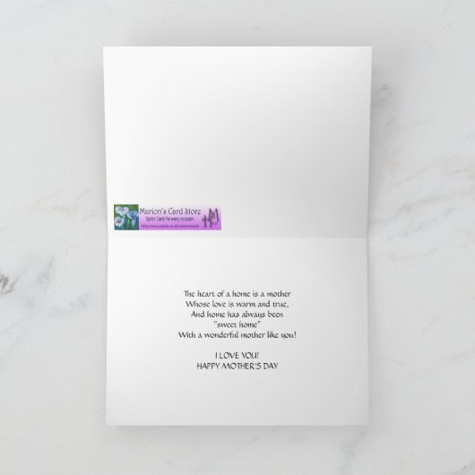 Red Roses Happy Mother's Day Card Kaart (Binnen)