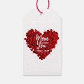 Red Roses hart hou van je mam Moederdag Cadeaulabel (Achterkant)