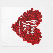 Red Roses hart hou van je mam Moederdag Fleece Deken (Voorkant (Horizontaal))