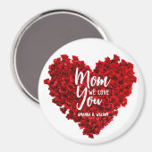 Red Roses hart hou van je mam Moederdag Magneet (Voorkant / Achterkant)