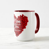 Red Roses hart hou van je mam Moederdag Mok (Voorkant rechts)
