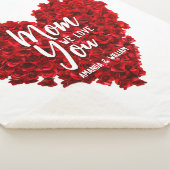 Red Roses hart hou van je mam Moederdag Sherpa Deken (3/4)