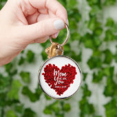 Red Roses hart hou van je mam Moederdag Sleutelhanger (Hand)