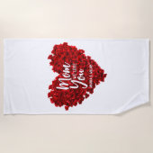 Red Roses hart hou van je mam Moederdag Strandlaken (Voorkant)