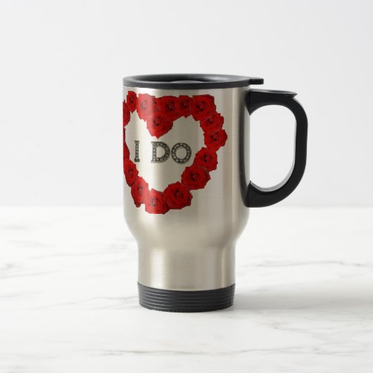 Red Roses Heart I Bling Coffee Tea Travel Reisbeker (Rechts)