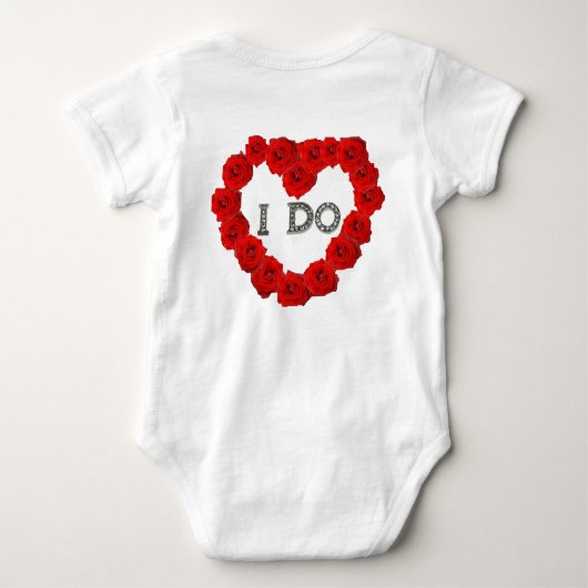 Red Roses Heart I Bling Infant Creeper Romper (Achterkant)