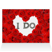 Red Roses Heart I Bling Wedding Kaart (Binnen Horizontaal (Boven))